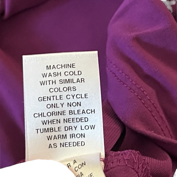 London Times Size 16W Purple/ Fuchsia Short Sleeve Midi Jersey Dress NWT - Picture 10 of 12